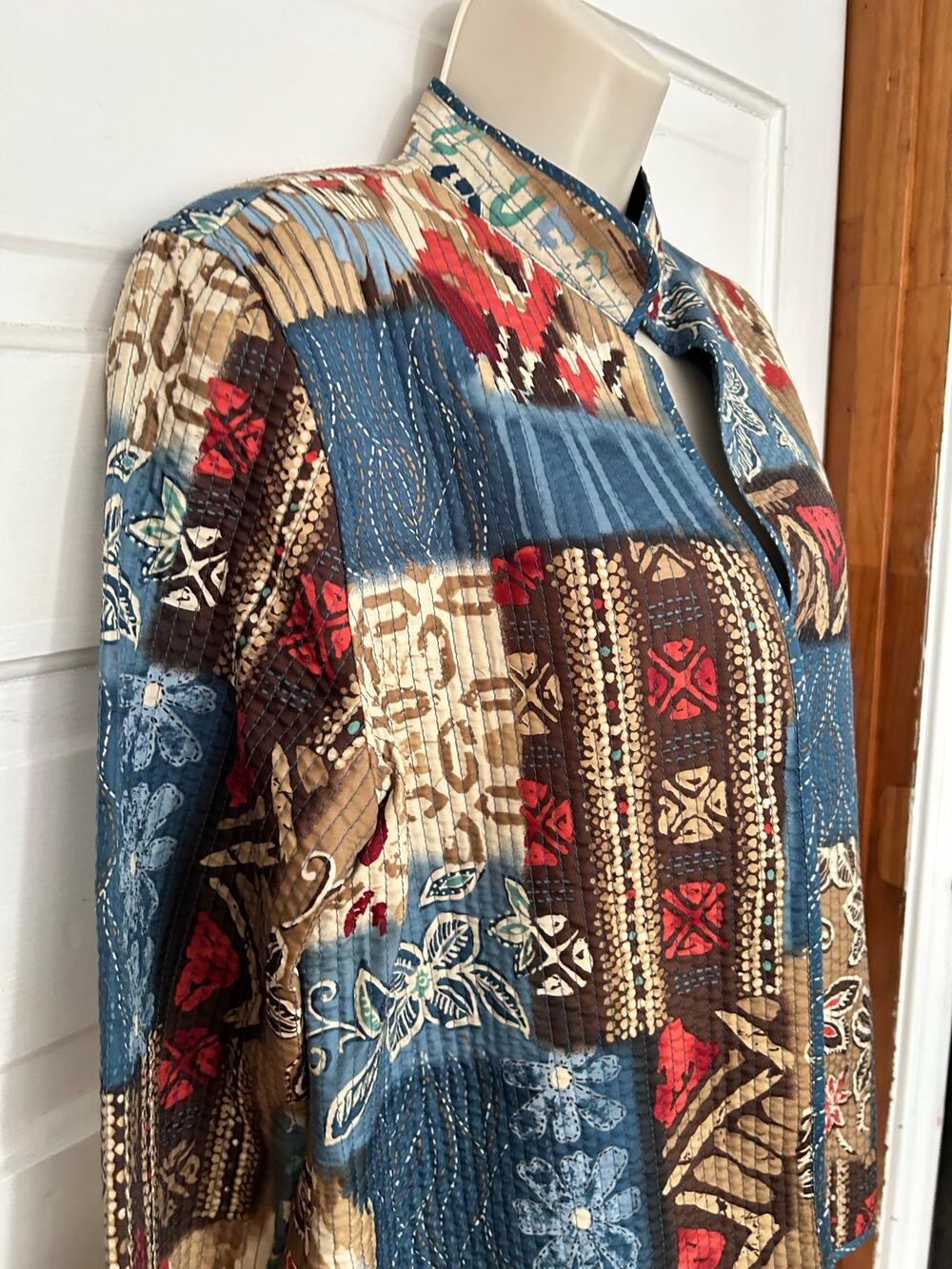 Beautiful Quilted Patchwork Jacket Lightweight Women Large Excellent Condition